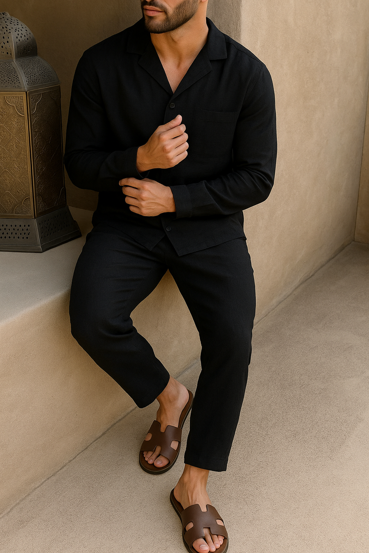 Finn™ - Elegancki zestaw z lnu dla stylowego komfortu