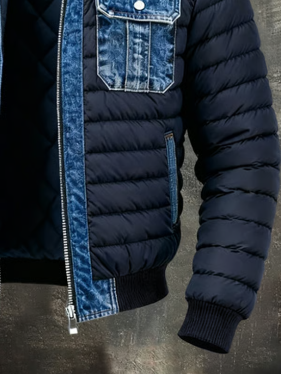 Oliwier™ - Pikowana kurtka z eleganckimi detalami z denimu