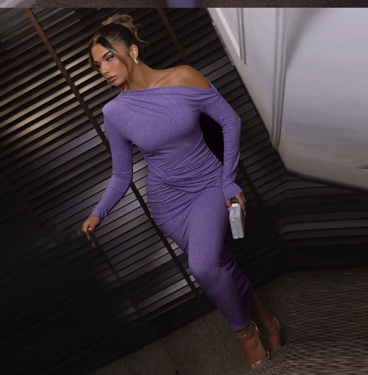 Moa™ - Lśniąca sukienka maxi