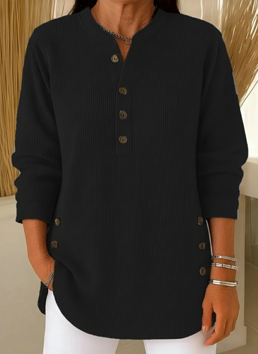 Elise™ – Gładki sweter z długim rękawem