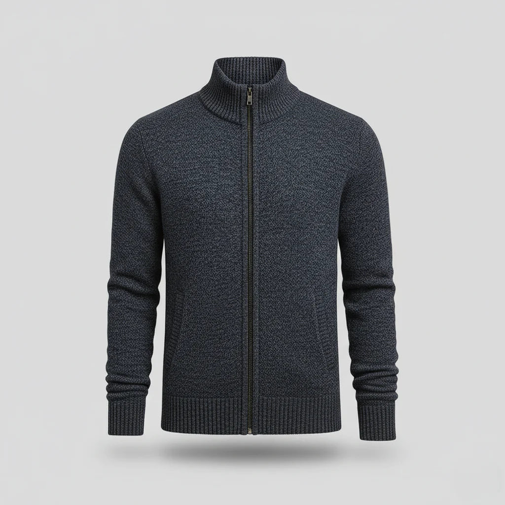 Leandro™ - Wełniany kardigan zapinany na suwak