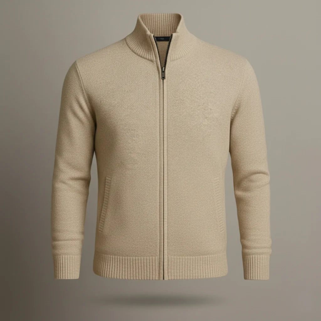 Leandro™ - Wełniany kardigan zapinany na suwak