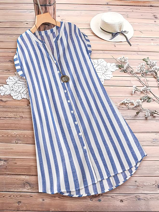 Martine™ - Stylowa wytłaczana koszulowa sukienka