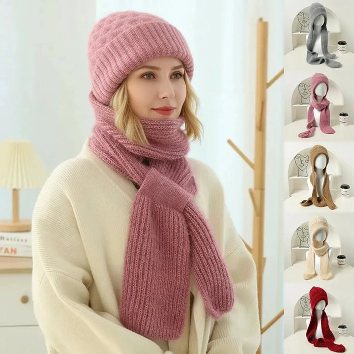 Wiktoria™ – Wiatroodporna czapka i szalik z polarową podszewką